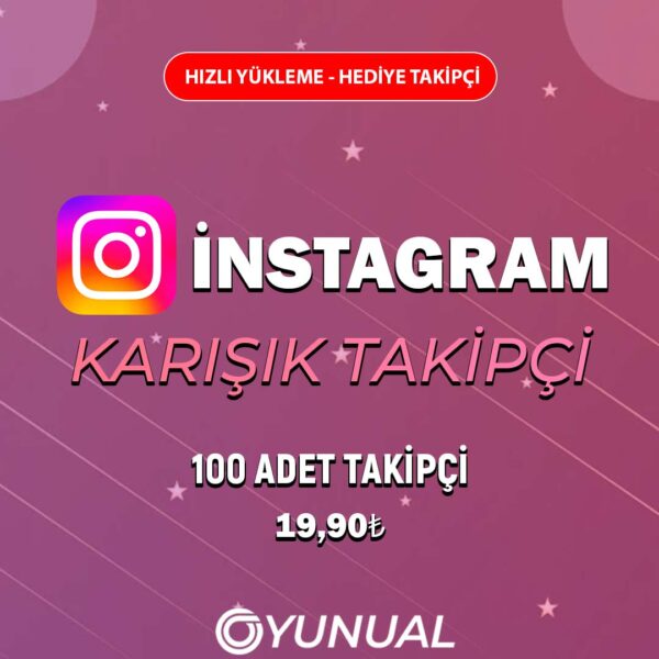 İnstagram 100 Adet Karışık Takipçi