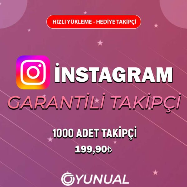 İnstagram 1000 Adet Garantili Takipçi