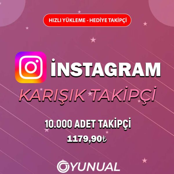 İnstagram 10000 Adet Karışık Takipçi