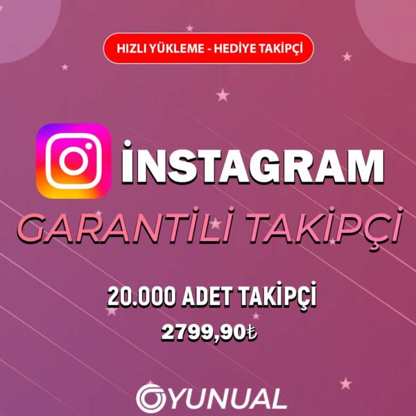 İnstagram 20000 Adet Garantili Takipçi