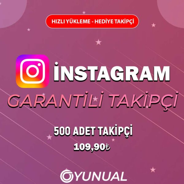 İnstagram 500 Adet Garantili Takipçi