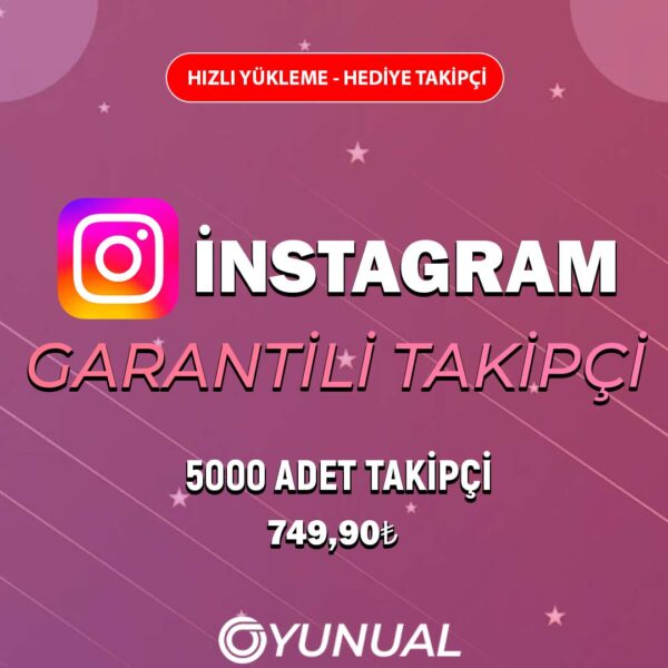 İnstagram 5000 Adet Garantili Takipçi