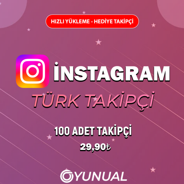 İnstagram 100 Adet Türk Takipçi