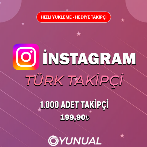 İnstagram 1000 Adet Türk Takipçi