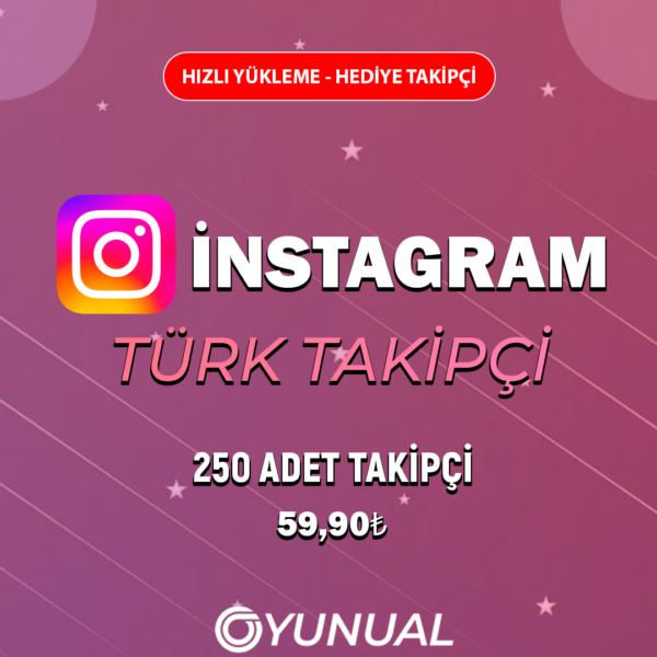 İnstagram 250 Adet Türk Takipçi